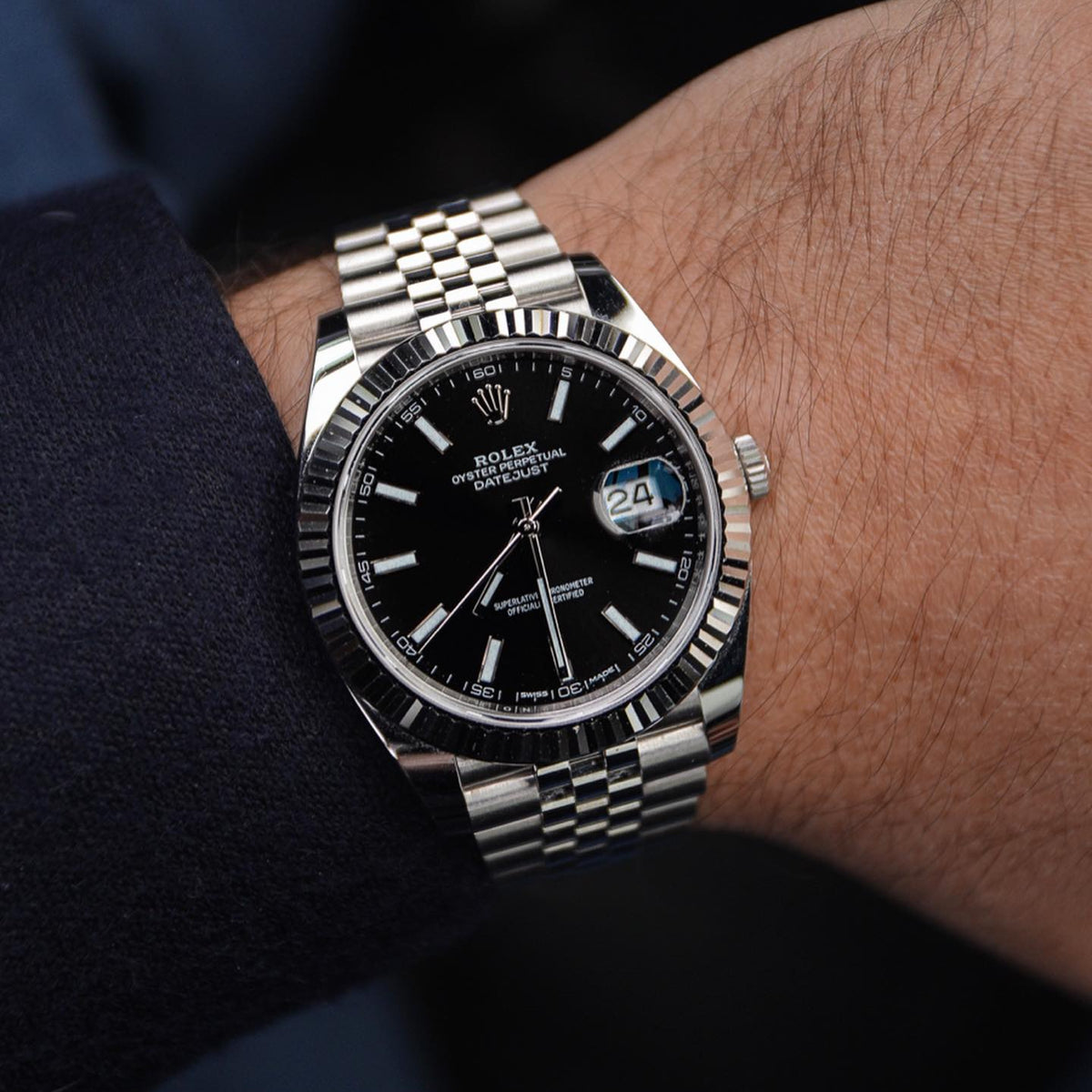 Rolex Datejust men's mirror watch, black dial – view 13