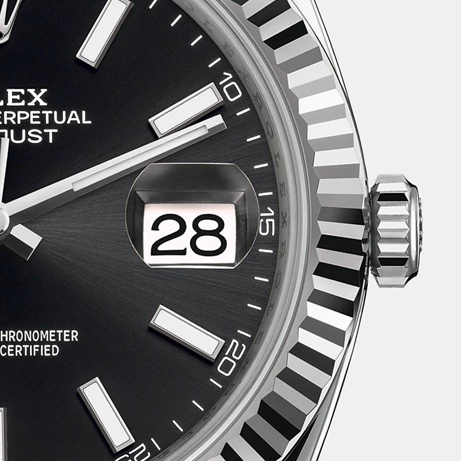 Rolex Datejust men's mirror watch, black dial – view 14