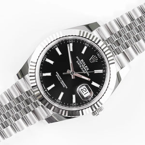 Rolex Datejust men's mirror watch, black dial – view 6