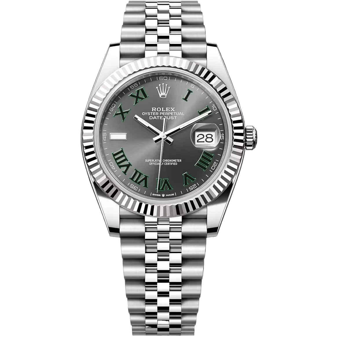 Rolex Datejust 41mm Men's Mirror Automatic Watch – Slate Gray Dial & Silver Stainless Steel Bracelet