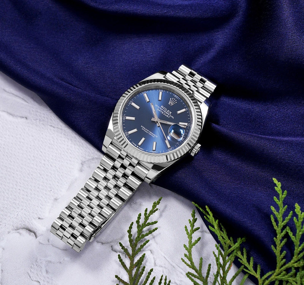 Rolex Datejust men's mirror watch, blue dial – view 10