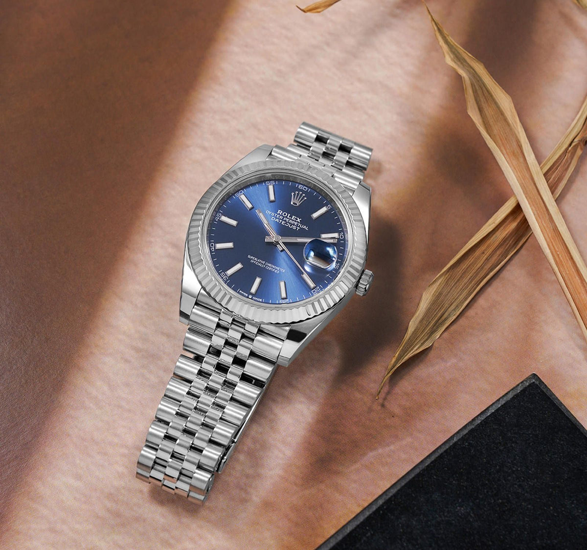 Rolex Datejust men's mirror watch, blue dial – view 11