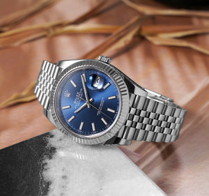 Rolex Datejust men's mirror watch, blue dial – view 12