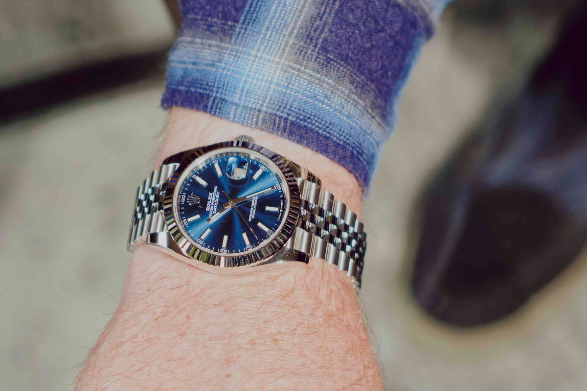 Rolex Datejust men's mirror watch, blue dial – view 14