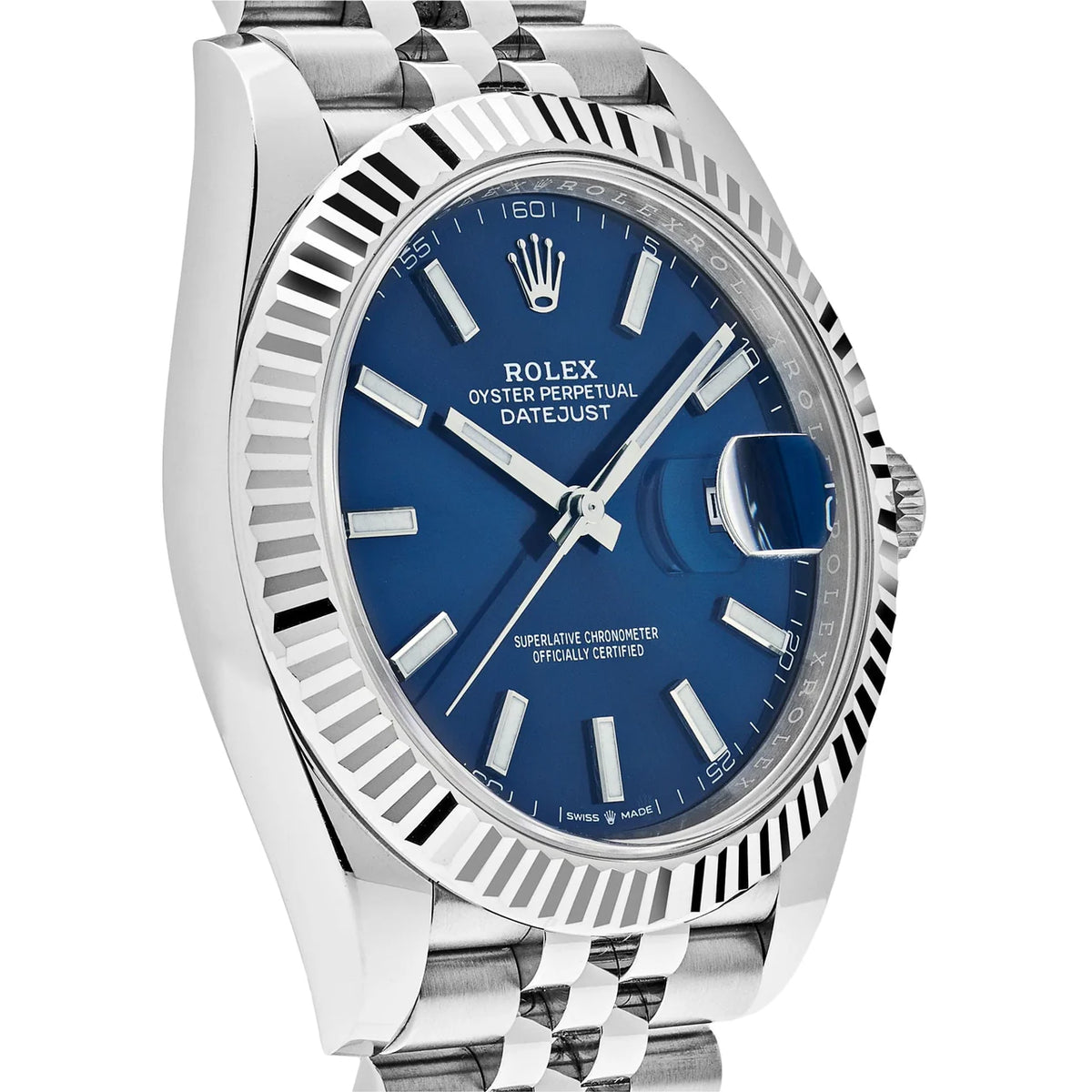 Rolex Datejust men's mirror watch, blue dial – view 2