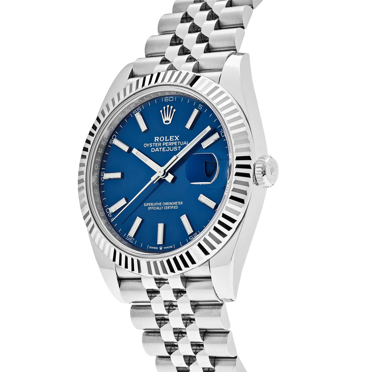 Rolex Datejust men's mirror watch, blue dial – view 3