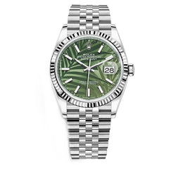 Rolex Datejust 36mm Men's Mirror Automatic Watch – Green Dial & Silver Stainless Steel Bracelet