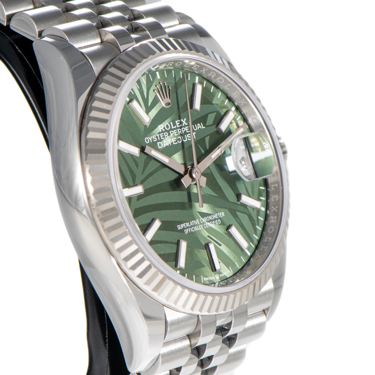 Rolex Datejust men's mirror watch, green dial – view 4