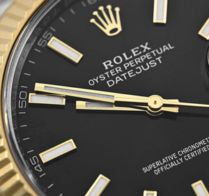 Rolex Datejust men's mirror watch, black dial – view 2