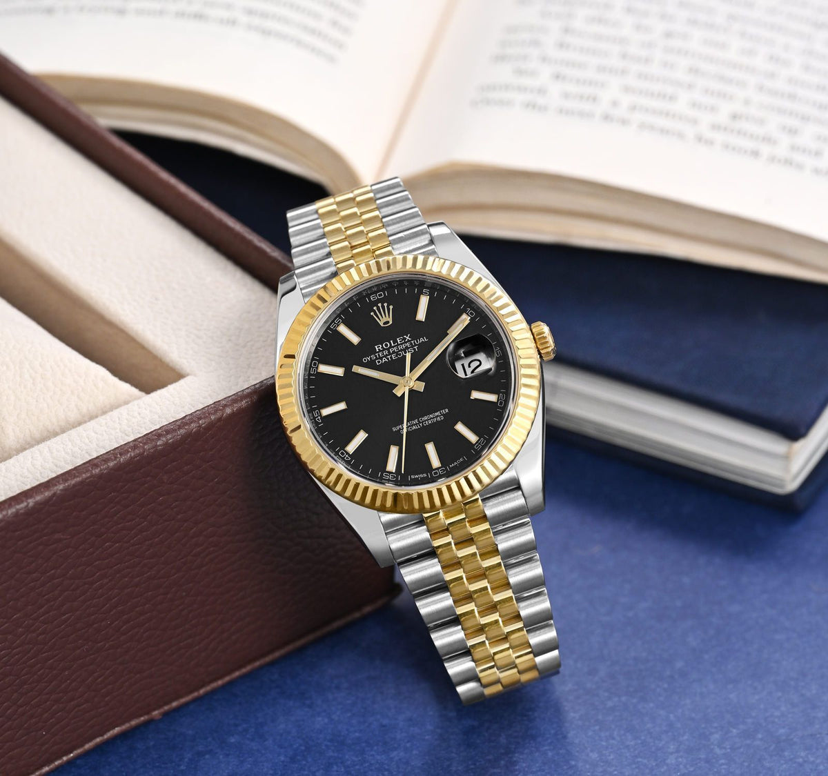 Rolex Datejust men's mirror watch, black dial – view 4
