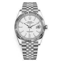 Rolex Datejust 41mm Men's Mirror Automatic Watch – White Dial & Silver Stainless Steel Bracelet
