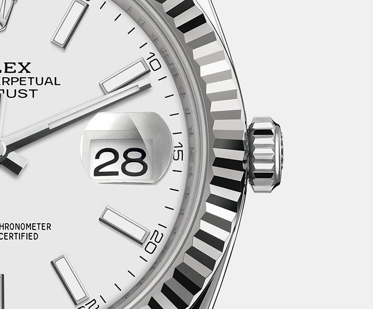 Rolex Datejust men's mirror watch, white dial – view 2