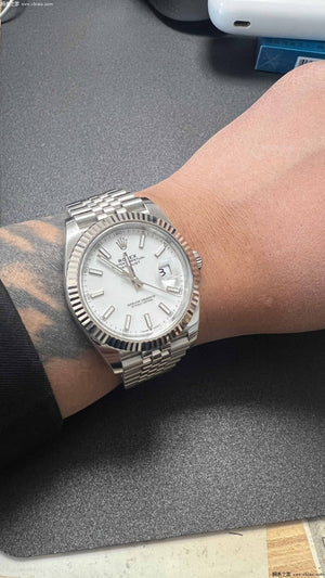 Rolex Datejust men's mirror watch, white dial – view 6