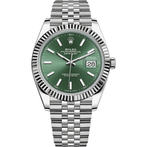 Rolex Datejust 41mm men's mirror watch, green dial – view 2