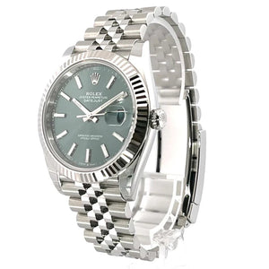Rolex Datejust men's mirror watch, green dial – view 2