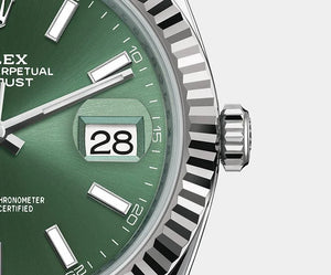 Rolex Datejust men's mirror watch, green dial – view 6