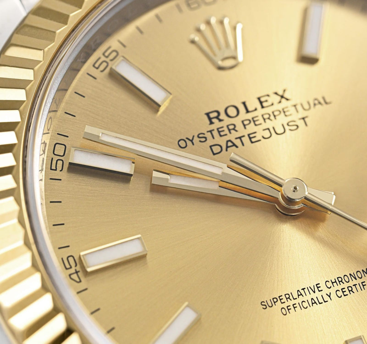 Rolex Datejust men's mirror watch, gold-tone dial – view 3