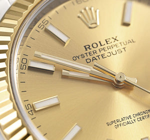 Rolex Datejust men's mirror watch, gold-tone dial – view 3