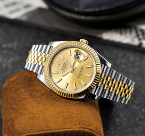 Rolex Datejust men's mirror watch, gold-tone dial – view 5