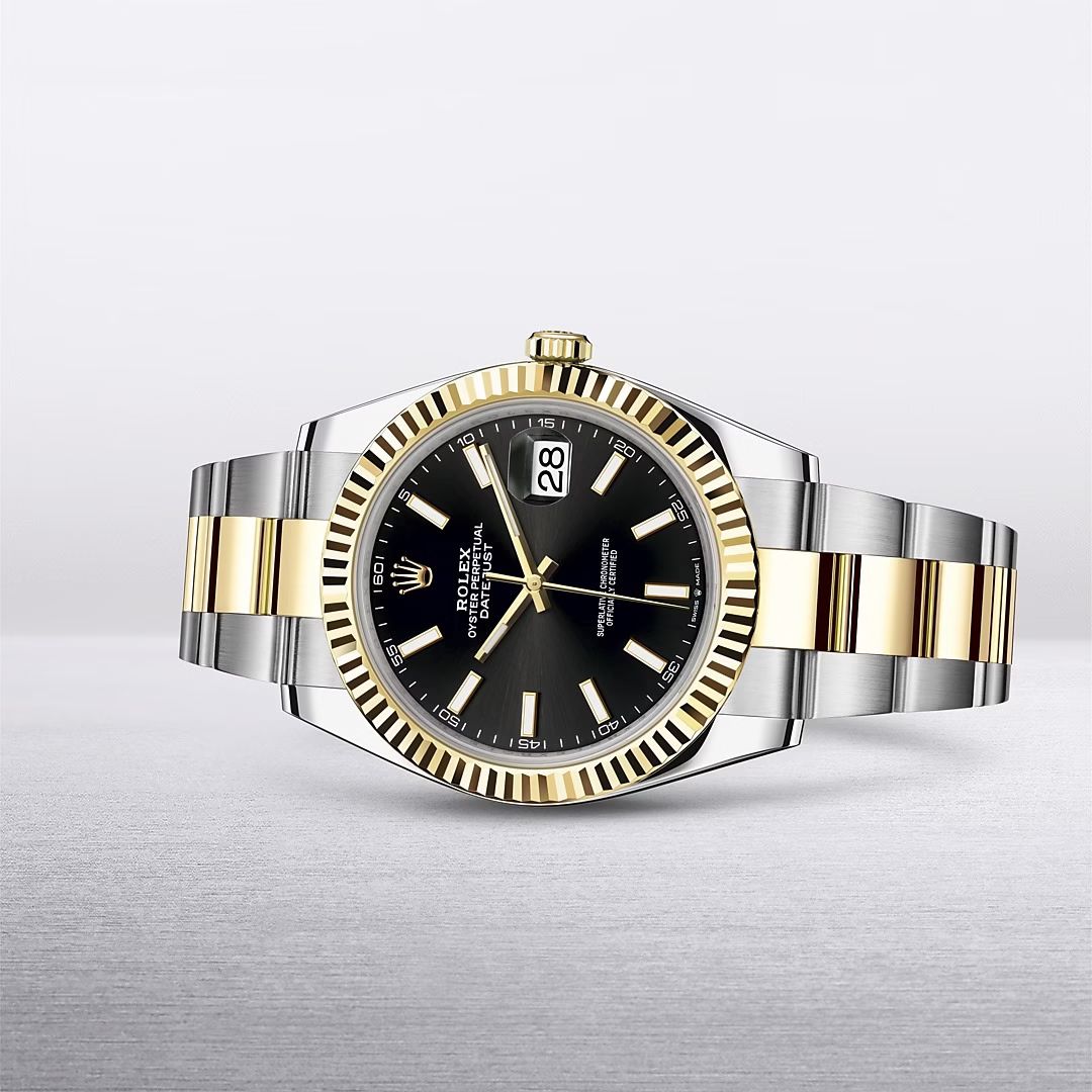 Rolex Datejust men's mirror watch, black dial – view 2