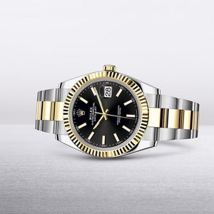 Rolex Datejust men's mirror watch, black dial – view 2