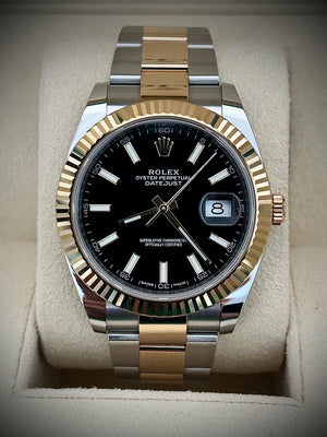 Rolex Datejust men's mirror watch, black dial – view 4