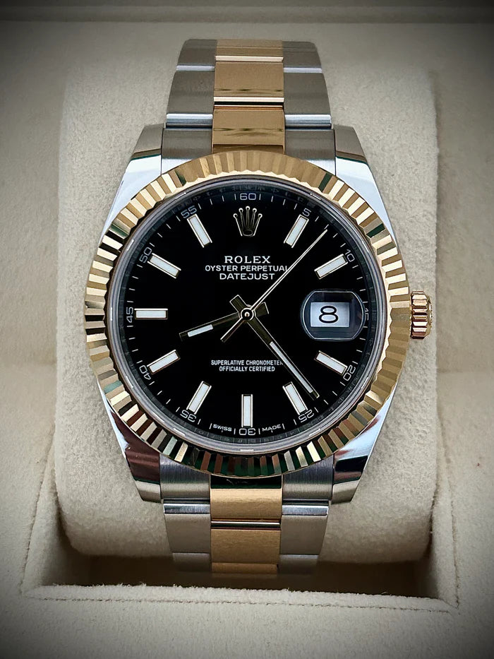 Rolex Datejust men's mirror watch, black dial – view 4