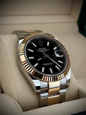 Rolex Datejust men's mirror watch, black dial – view 5