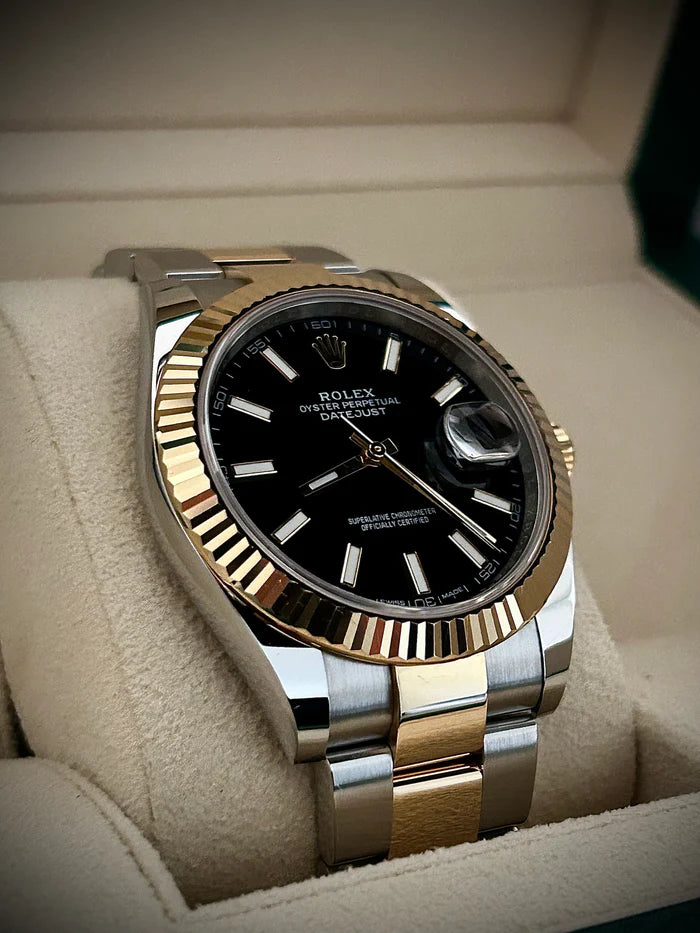 Rolex Datejust men's mirror watch, black dial – view 5