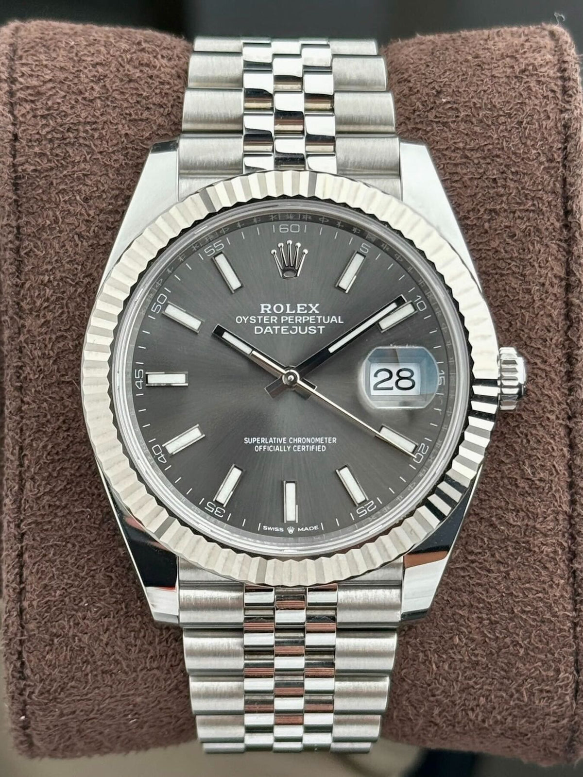 Rolex Datejust men's mirror watch, gray dial – view 2