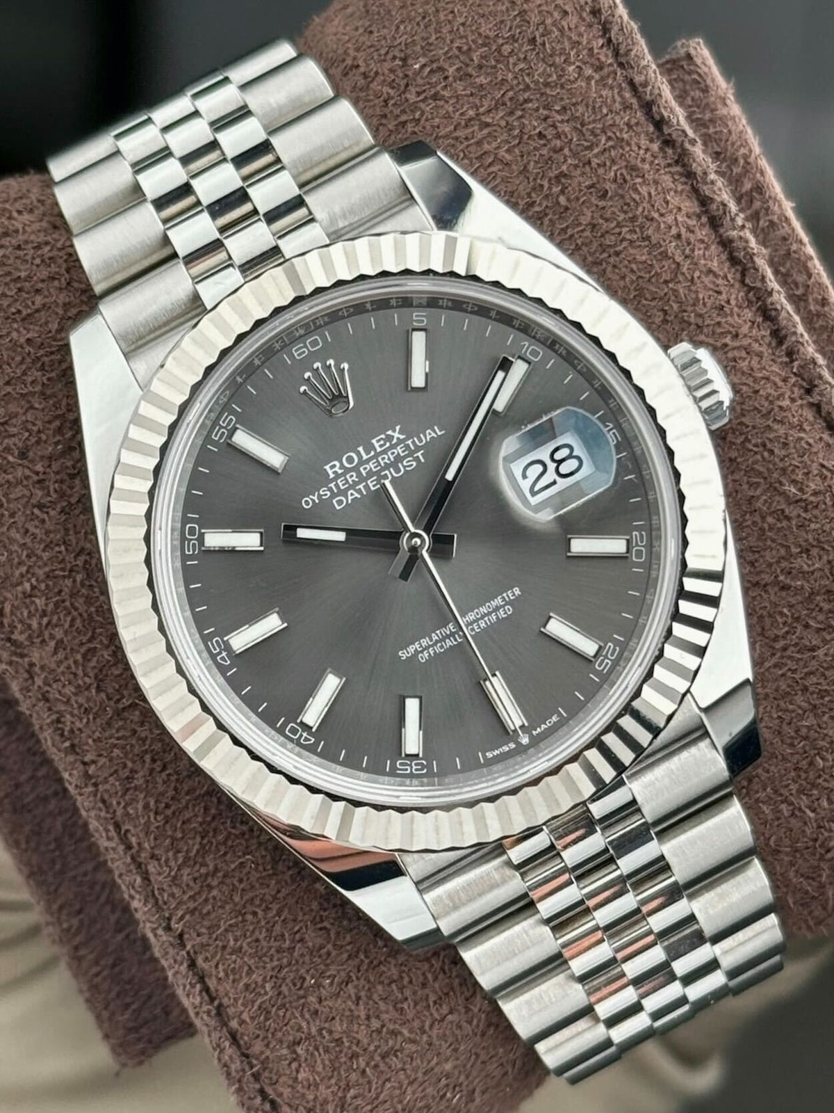 Rolex Datejust men's mirror watch, gray dial – view 3