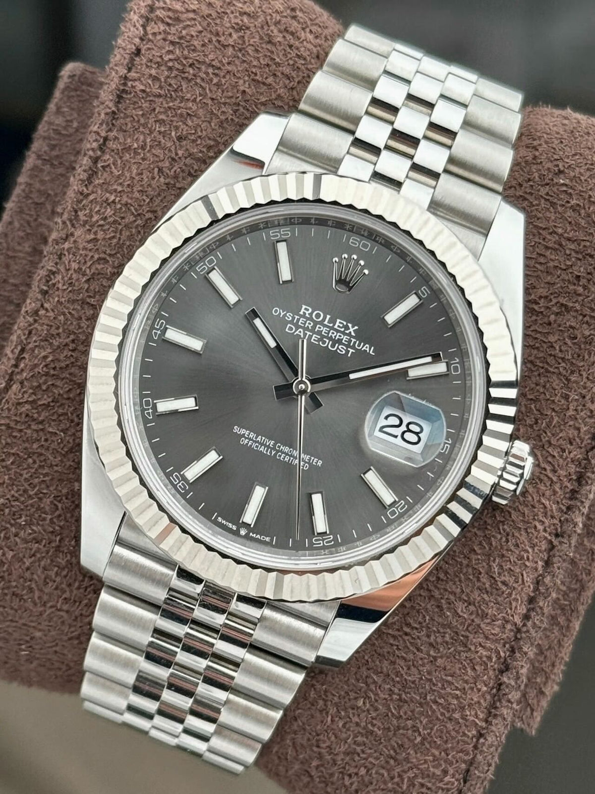 Rolex Datejust men's mirror watch, gray dial – view 4