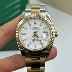 Rolex Datejust men's mirror watch, white dial – view 4
