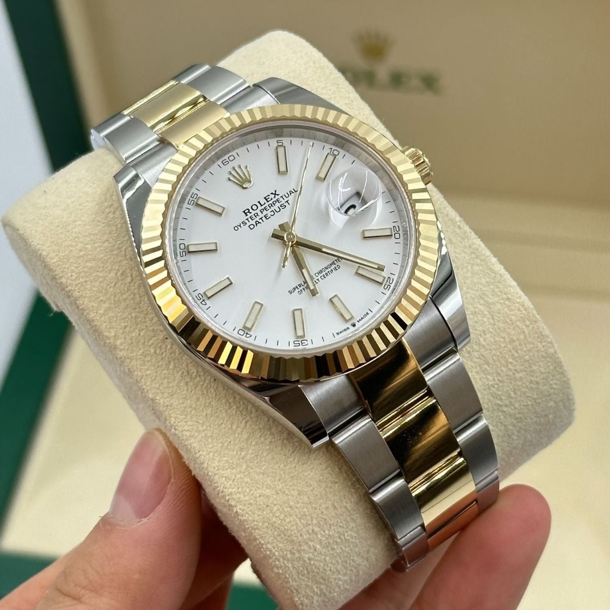 Rolex Datejust men's mirror watch, white dial – view 5