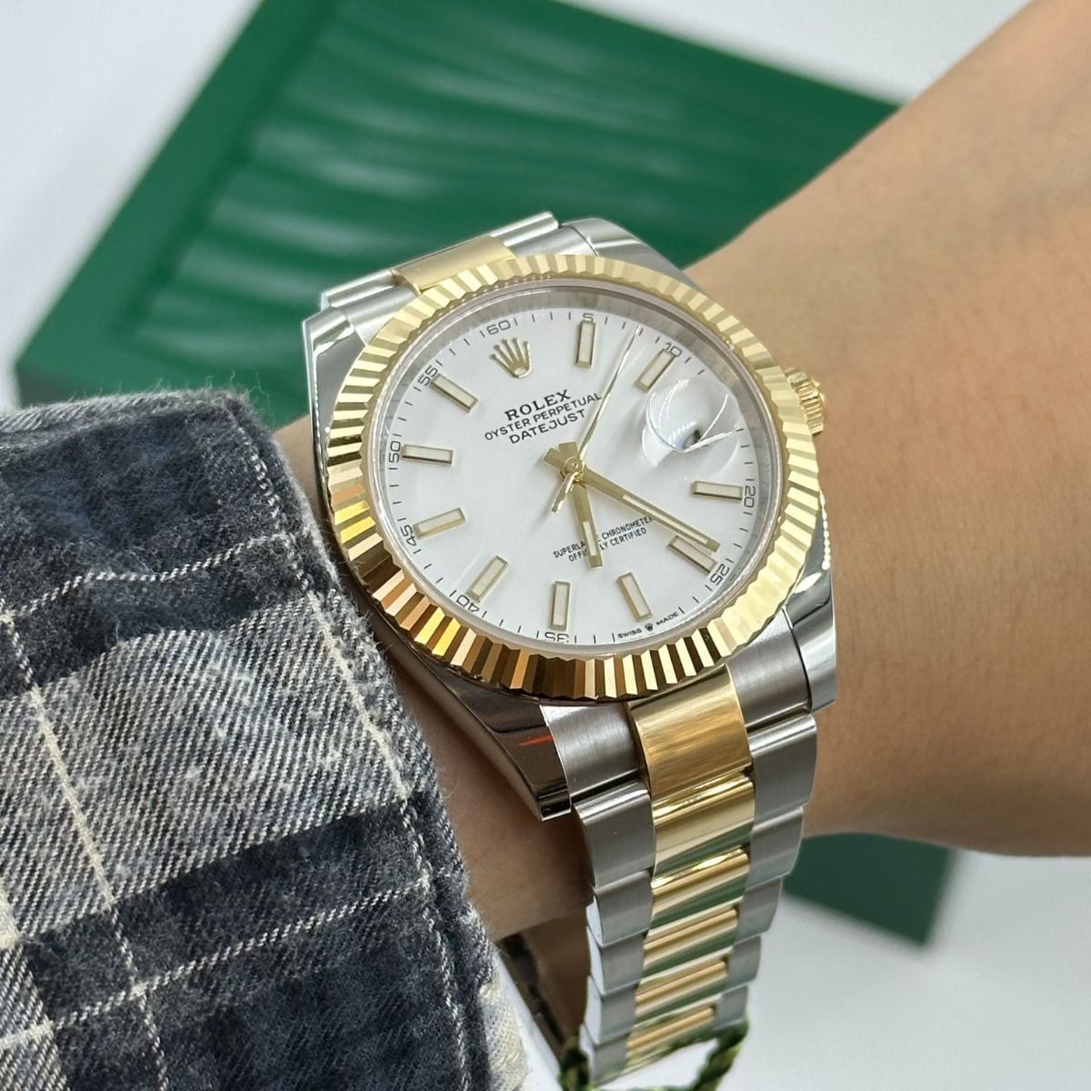Rolex Datejust men's mirror watch, white dial – view 7