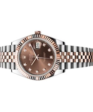Rolex Datejust men's mirror watch, brown stone-set dial – view 2