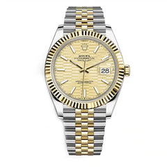 Rolex Datejust 41mm Men's Mirror Automatic Watch – Gold-Tone Fluted-Motif Dial & Two-Tone Silver & Gold-Tone Stainless Steel Bracelet