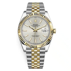 Rolex Datejust 41mm Men's Mirror Automatic Watch – Silver Dial & Two-Tone Silver & Gold-Tone Stainless Steel Five-Link Bracelet