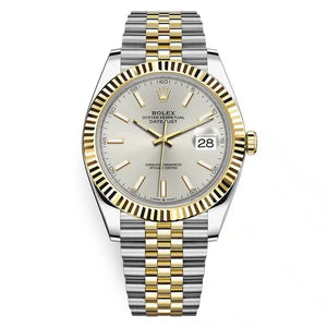 Rolex Datejust 41mm Men's Mirror Automatic Watch – Silver Dial & Two-Tone Silver & Gold-Tone Stainless Steel Five-Link Bracelet