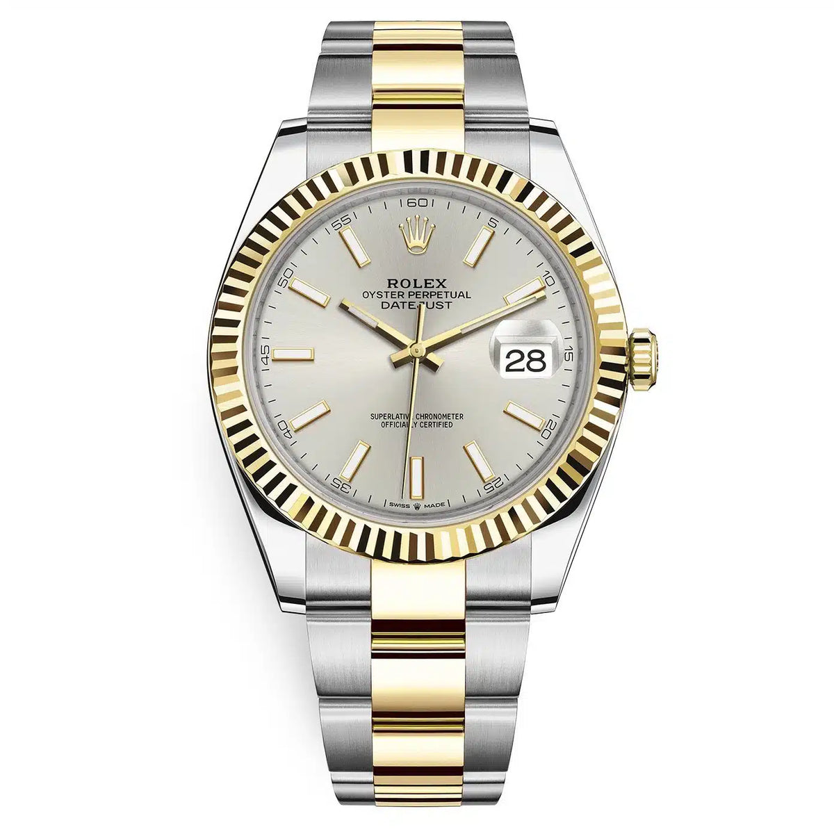 Rolex Datejust 41mm Men's Mirror Automatic Watch – Silver Dial & Two-Tone Silver & Gold-Tone Stainless Steel Bracelet