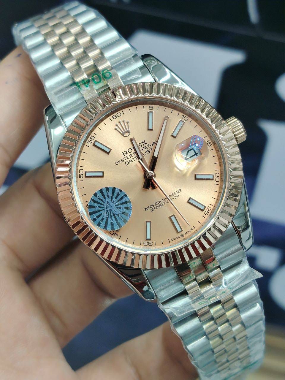 Rolex Datejust 36mm unisex mirror watch, rose gold-tone dial – view 3