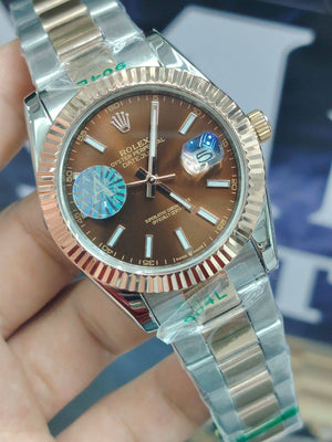 Rolex Datejust 36mm unisex mirror watch, chocolate brown dial – view 3