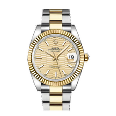 Rolex Datejust 36mm Unisex Mirror Automatic Watch – Gold-Tone Fluted Motif Dial & Two-Tone Silver & Gold-Tone Stainless Steel Three-Link Bracelet