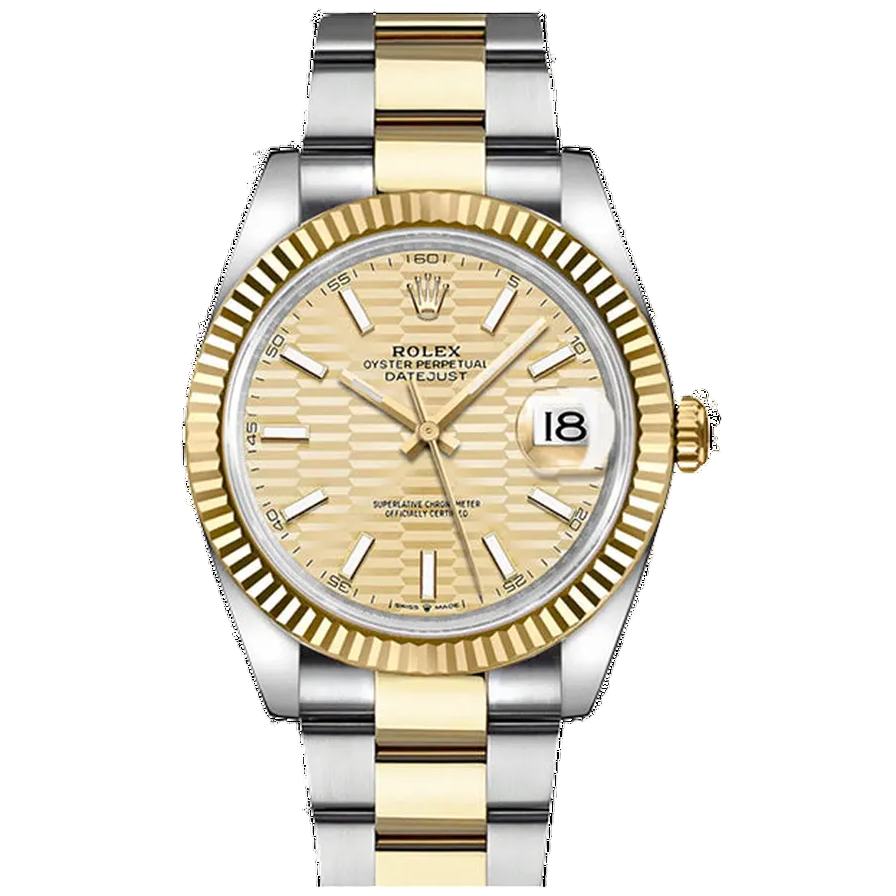 Rolex Datejust 36mm Unisex Mirror Automatic Watch – Gold-Tone Fluted Motif Dial & Two-Tone Silver & Gold-Tone Stainless Steel Three-Link Bracelet