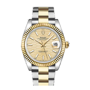 Rolex Datejust 36mm unisex mirror watch, gold-tone fluted motif dial – view 2