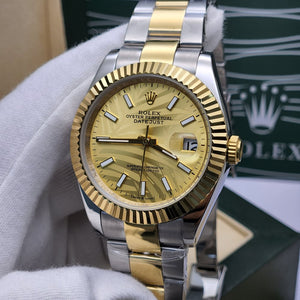Rolex Datejust 36mm unisex mirror watch, gold-tone fluted motif dial – view 3