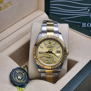 Rolex Datejust 36mm unisex mirror watch, gold-tone fluted motif dial – view 5