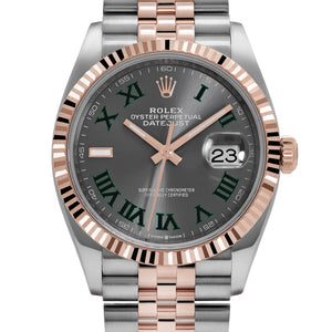 Rolex Datejust 36mm unisex mirror watch, slate gray roman numeral dial – view 3