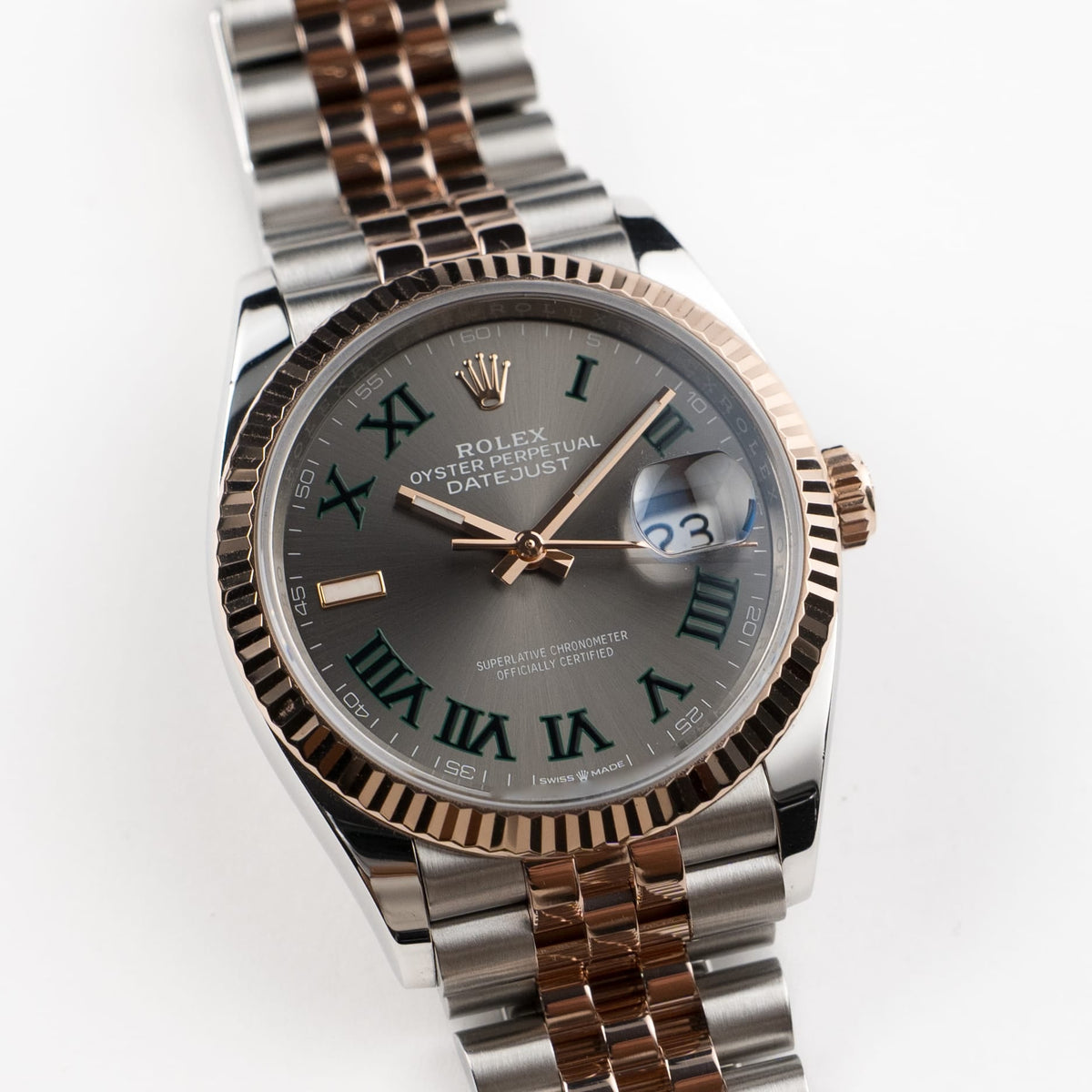 Rolex Datejust 36mm unisex mirror watch, slate gray roman numeral dial – view 4
