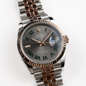 Rolex Datejust 36mm unisex mirror watch, slate gray roman numeral dial – view 4